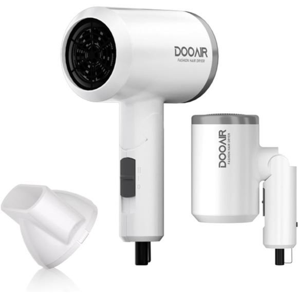 Mini Portable Travel Hair Dryer, Dual VoltageBlow Dryer 1875W (white)